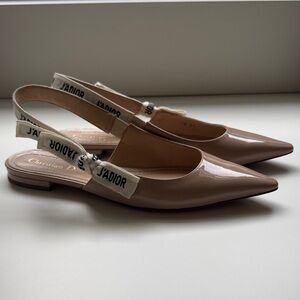 Dior Beige J'Adior Slingback Flats